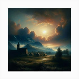 Church In The Mountains Canvas Print