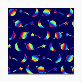 Space Pattern Colourful Canvas Print
