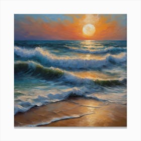 Sunset At The Beach Canvas Print