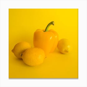Lemons And Peppers Canvas Print