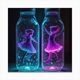 Two Girls In A Bottle Canvas Print