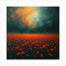 Red Poppy Field Canvas Print