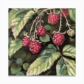 Raspberries Fairycore Painting 2 Canvas Print
