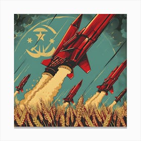 Soviet Rocket Propaganda Canvas Print