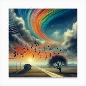 Music Notes In The Sky Canvas Print