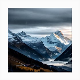 Sunrise In The Swiss Alps Canvas Print