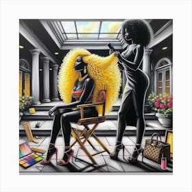 'Black Hair' 1 Canvas Print