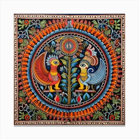Indian Painting, Indian Art, Indian Painting, Indian Painting, Indian Painting Madhubani Painting Indian Traditional Style Canvas Print