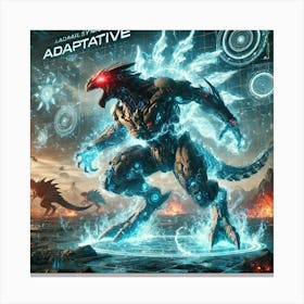 A Dynamic Sci Fi Scene Showcasing A Kaiju With Adaptive Abilities Canvas Print