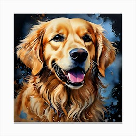 Golden Retriever Painting 22 Canvas Print