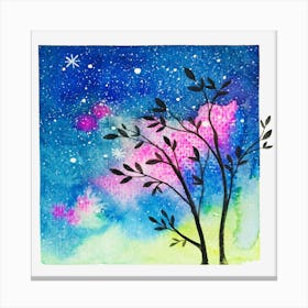 Watercolor Shadow Of Night Grass Canvas Print