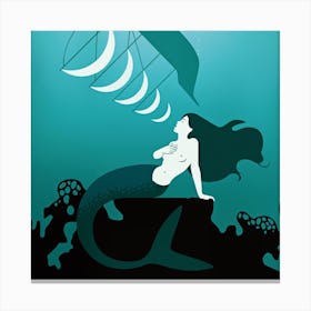 Mermaid Song Square Canvas Print