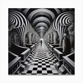 Hall Of Mirrors. Hypnotic Optical Illusion. Canvas Print
