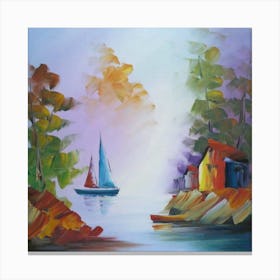 Sailboat On The Lake Canvas Print