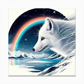 Rainbow Fox Canvas Print