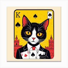 Cat Playing Cards Canvas Print