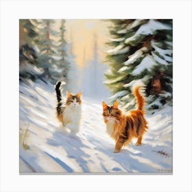 Maine Coon Cats Canvas Print