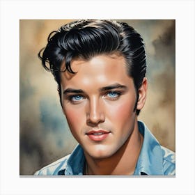 King of Music and Style Elvis Presley Canvas Print