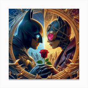 Batman And Batwoman Canvas Print