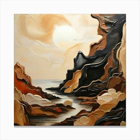 Sunset On The Rocks 1 Canvas Print