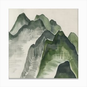 Japanese Watercolour Of Mount Ontake 6 Canvas Print