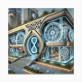 Chronos Bistro Exterior Scifi Canvas Print