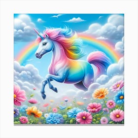 Unicorn In The Sky 4 Canvas Print