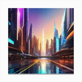 Futuristic City 135 Canvas Print