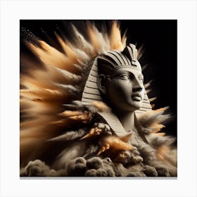 Sculpture of stone and sand in a Sphinx shape 2 Canvas Print