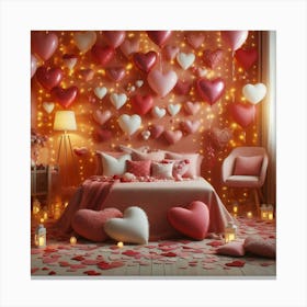 Valentine'S Day Bedroom 4 Canvas Print