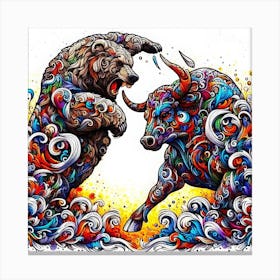 Bears And Bulls - Crypto Market Canvas Print