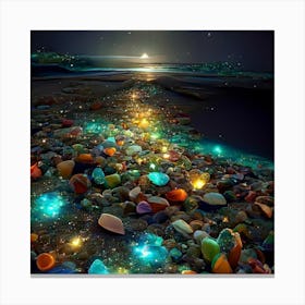 Pebbles At Night Canvas Print