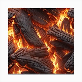 Fire Burning Logs 1 Canvas Print