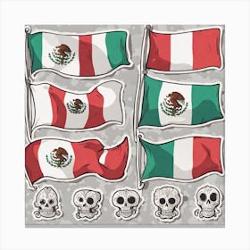 Mexican Flag 24 Canvas Print