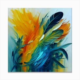 Gorgeous, distinctive yellow, green and blue abstract artwork 8 Canvas Print