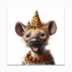 Hyena Birthday Hat Canvas Print