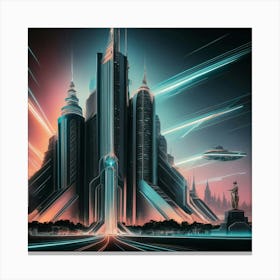 Futuristic City 35 Canvas Print