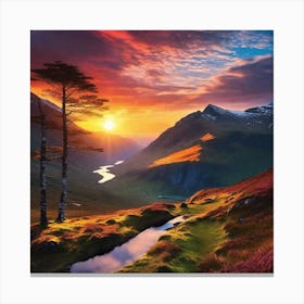 Sunset In The Mountains 63 Canvas Print