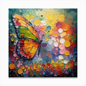 Vivid Butterfly Colorful Abstract Impressionism Canvas Print