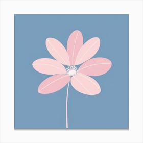 A White And Pink Flower In Minimalist Style Square Composition 556 Canvas Print