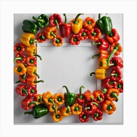 Peppers In A Frame 28 Canvas Print