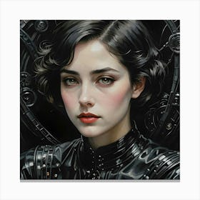 Girl In Black 1 Canvas Print