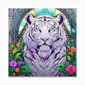 Stained Glass Tiger Canvas Print