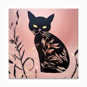Little Black Cat Canvas Print