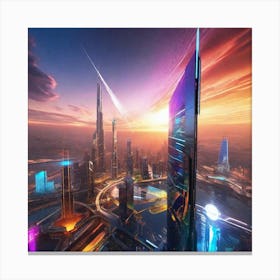 Futuristic Cityscape 85 Canvas Print