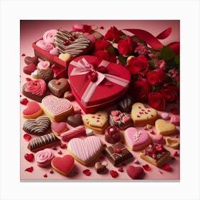 Candy hearts 3 Canvas Print