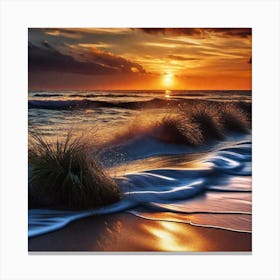 Sunset On The Beach 453 Canvas Print