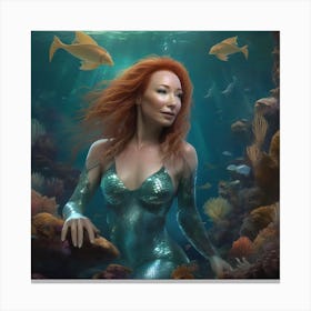 Tori Amos as a mermaid Canvas Print