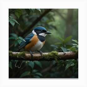 Kingfisher In The Forest Canvas Print