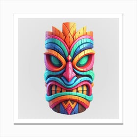 Watercolor Festival Tiki Mask 18 Canvas Print